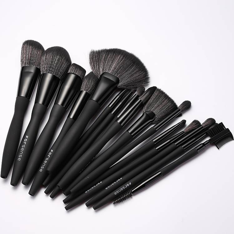 Forsense Oem Dropshipping Waist Makeup Brushes Black Vegan Retract Large Contoured Body Makeup Brush Set